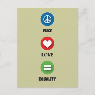 Gay Pride Peace Love Equality Postcard