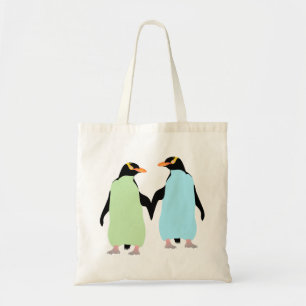 Gay Pride Penguins Holding Hands Tote Bag