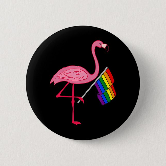 Gay Pride Pink Flamingo Lgbt Pride Month Gifts 6 Cm Round Badge (Front)