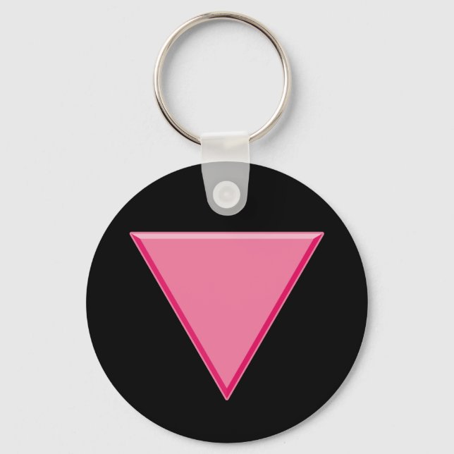 Gay Pride Pink Triangle Key Ring (Front)