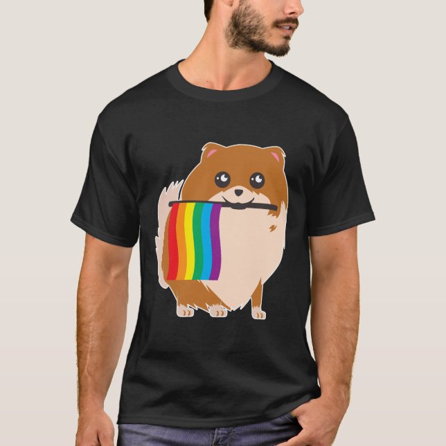 Gay Pride Pomeranian T-Shirt (Front)