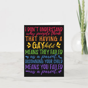 Gay Pride - Proud Parent Mom Dad Parenting Quote  Card