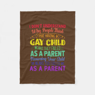 Gay Pride Proud Parent Mom Dad Parenting Quote  Fleece Blanket