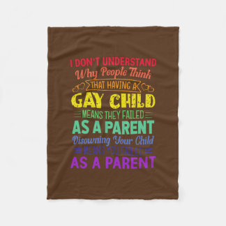 Gay Pride Proud Parent Mum Dad Parenting Quote  Fleece Blanket