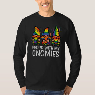 Gay Pride Proud With Gnomies Rainbow Lgbt Gnome Me T-Shirt