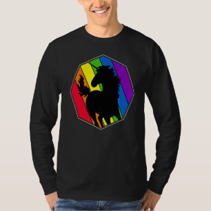 Gay Pride Queer Lgbtq Rainbow Flag Magical Unicorn T-Shirt