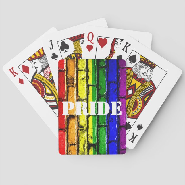 Gay PRIDE Rainbow Bricks Playing Cards (Back)