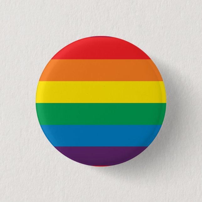 Gay Pride Rainbow Button (Front)