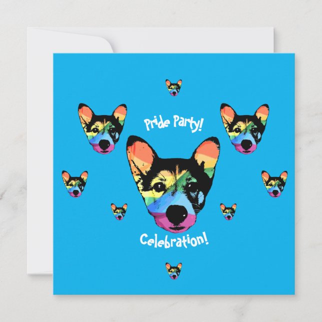 Gay Pride Rainbow Dog Invitation (Front)