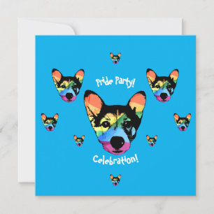 Gay Pride Rainbow Dog Invitation