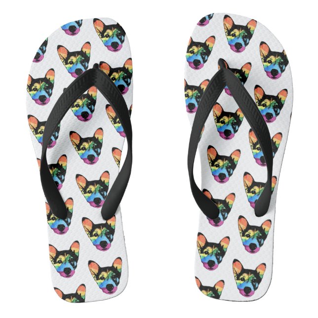 Gay Pride Rainbow Dog Jandals (Footbed)