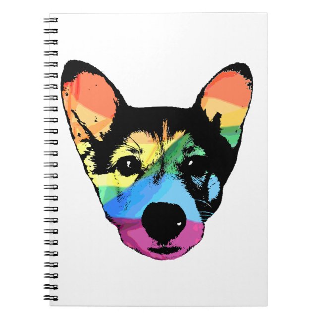 Gay Pride Rainbow Dog Notebook (Front)