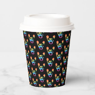 Gay Pride Rainbow Dog Paper Cups