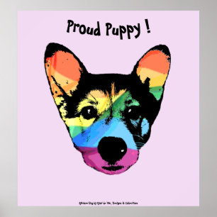 Gay Pride Rainbow Dog Poster