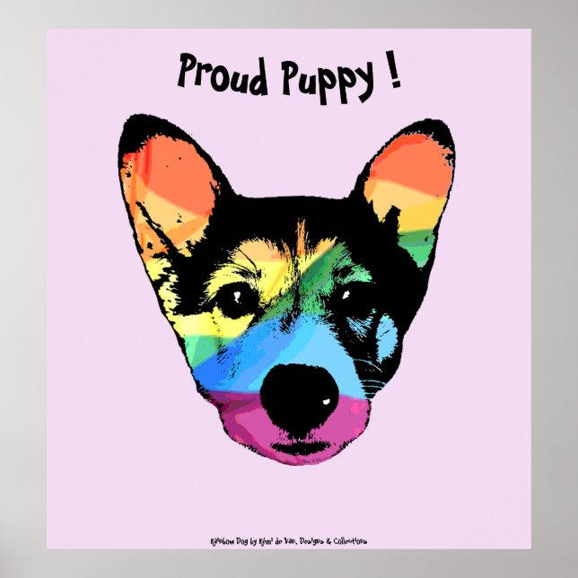 Gay Pride Rainbow Dog Poster (Front)