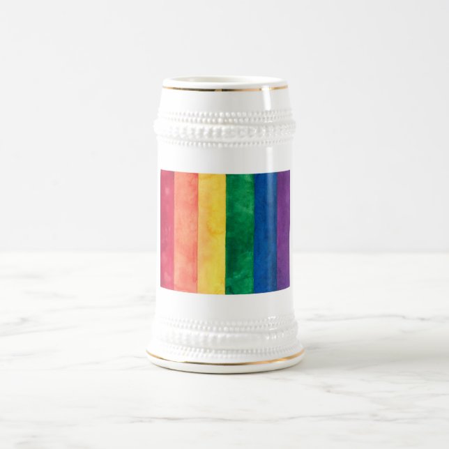 Gay Pride Rainbow Flag Beer Stein (Center)