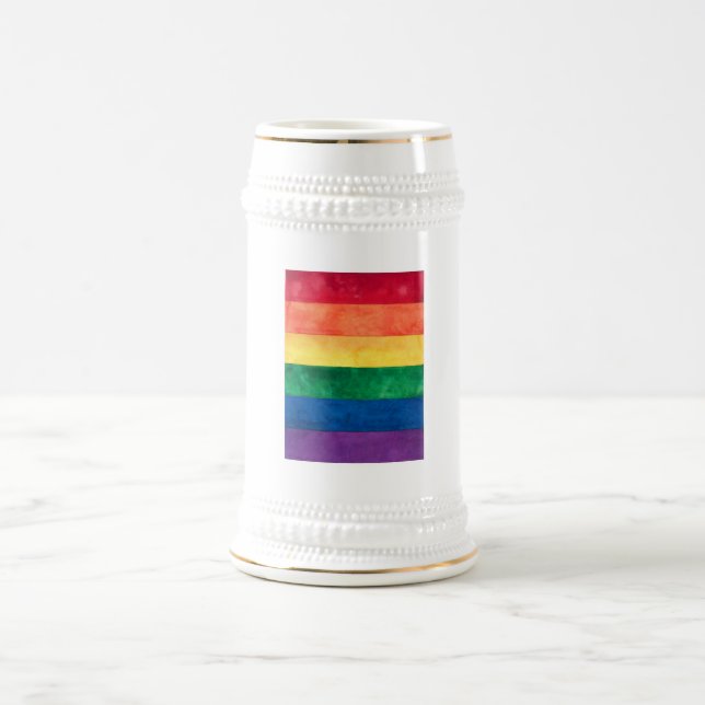 Gay Pride Rainbow Flag Beer Stein (Center)