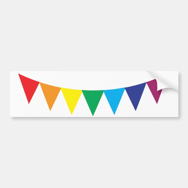 Gay pride rainbow flag bumper sticker (Front)