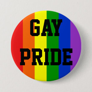 Gay Pride Rainbow Flag Button Round