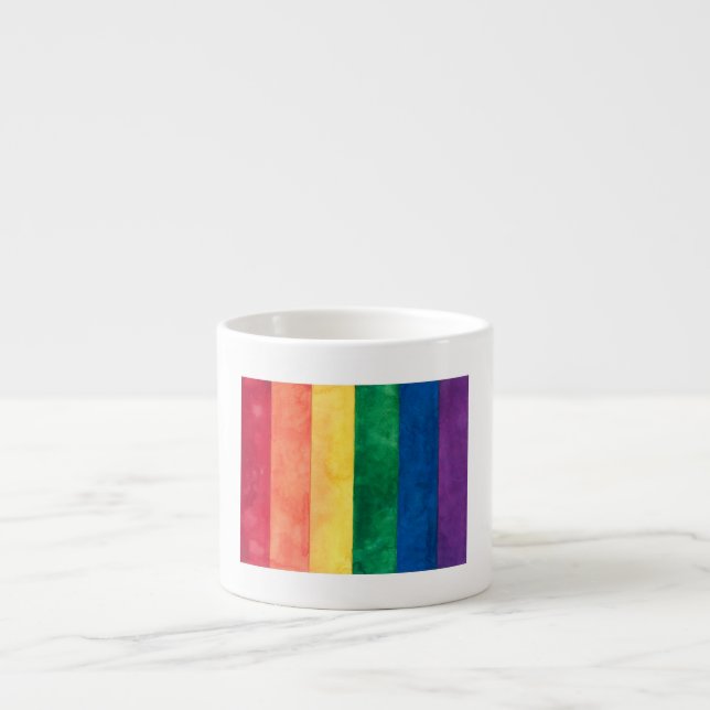 Gay Pride Rainbow Flag Espresso Cup (Front)