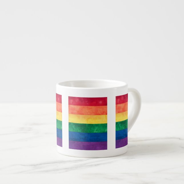 Gay Pride Rainbow Flag Espresso Cup (Front Right)