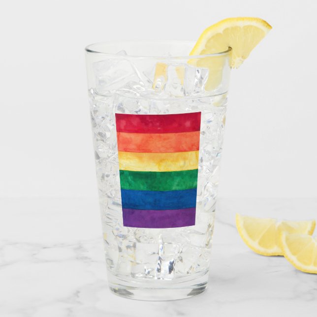 Gay Pride Rainbow Flag Glass (Back Ice)