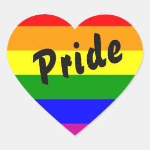 Gay Pride Rainbow Flag Heart Heart Sticker