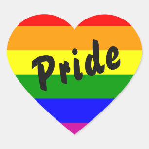 Gay Pride Rainbow Flag Heart Sticker