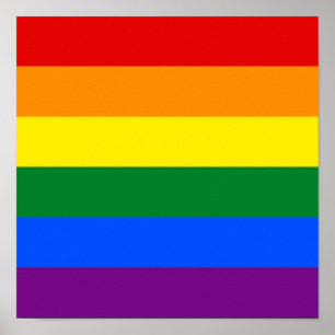 Gay Pride Rainbow Flag LGBTQ Support Love Lesbian Poster