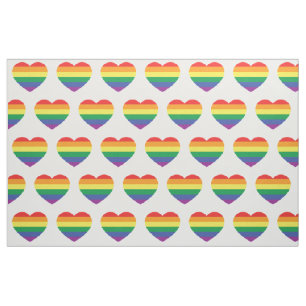 Gay Pride Rainbow Flag Love Heart Fabric