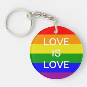 Gay Pride Rainbow flag love is love Key Ring