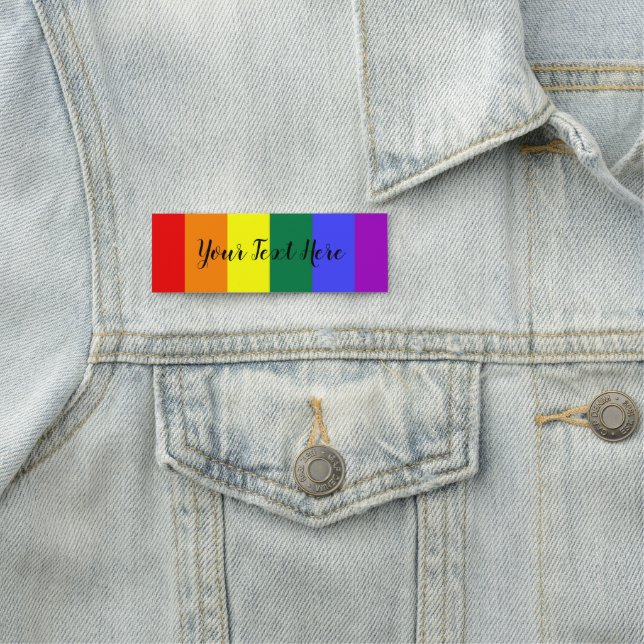 Gay Pride Rainbow Flag Name Tag (In Situ)