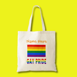 Gay Pride Rainbow Flag Orange Personalization Tote Bag