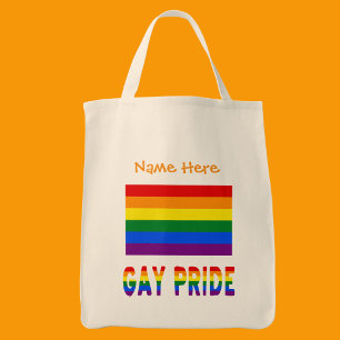 Gay Pride Rainbow Flag Orange Personalized Tote Bag