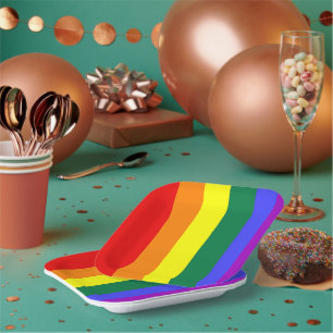 Gay Pride Rainbow Flag Paper Plate
