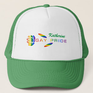 Gay Pride Rainbow Flag Rose Personalised Trucker Hat