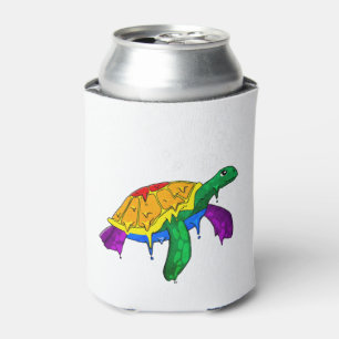 Gay Pride Rainbow Flag Sea Turtle Subtle LGBTQ Can Cooler