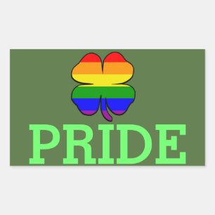 Gay Pride Rainbow flag Shamrock Rectangular Sticker