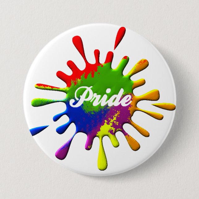 Gay Pride Rainbow Flag Splash Pride 7.5 Cm Round Badge (Front)