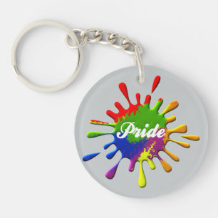 Gay Pride Rainbow Flag Splash Pride Key Ring