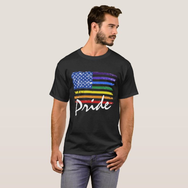 Gay Pride Rainbow Flag T-Shirt (Front Full)