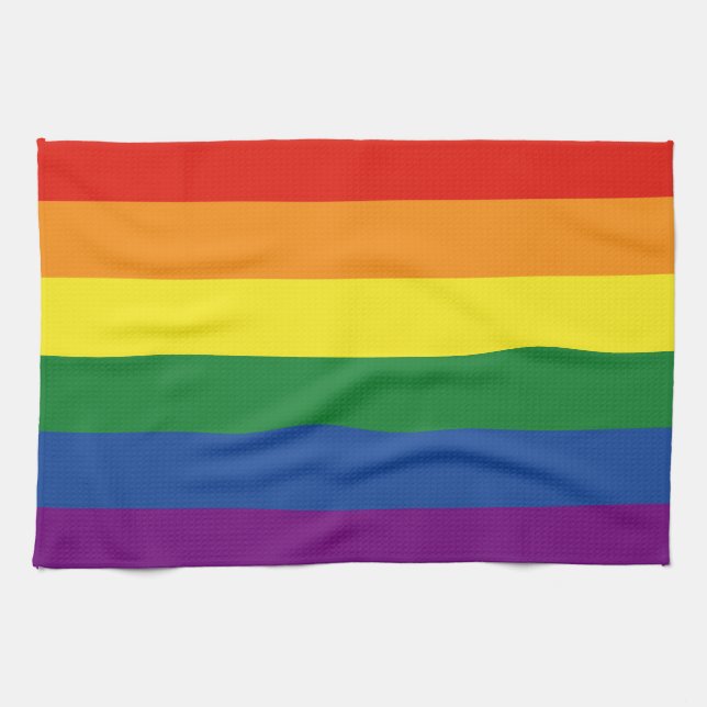 Gay pride Rainbow Flag Tea Towel (Horizontal)