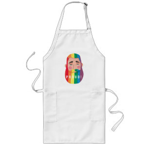 Gay pride rainbow gender flags beard men gift long apron