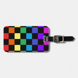 Gay Pride Rainbow Gifts - Rainbow Chessboard Luggage Tag
