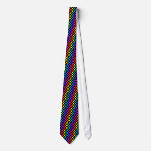 Gay Pride Rainbow Gifts - Rainbow Chessboard Tie