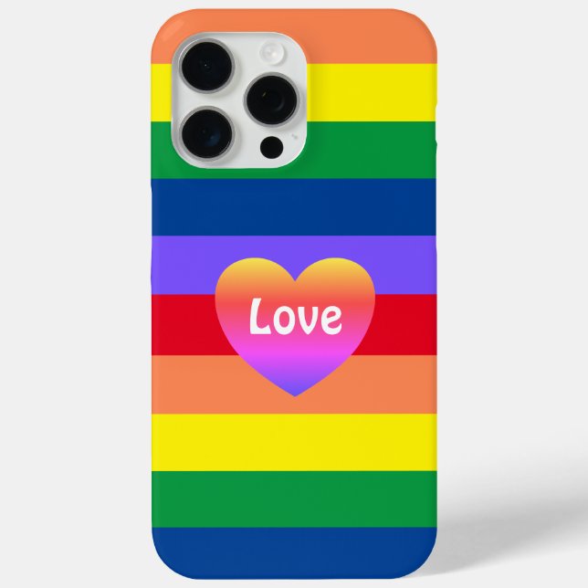 Gay Pride Rainbow Heart LGBTQ Equality  Case-Mate iPhone Case (Back)