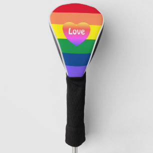 Gay Pride Rainbow Heart LGBTQ Equality  Golf Head Cover
