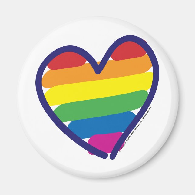 Gay Pride Rainbow Heart Magnet (Front)