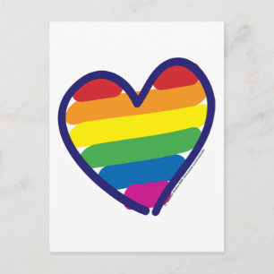 Gay Pride Rainbow Heart Postcard