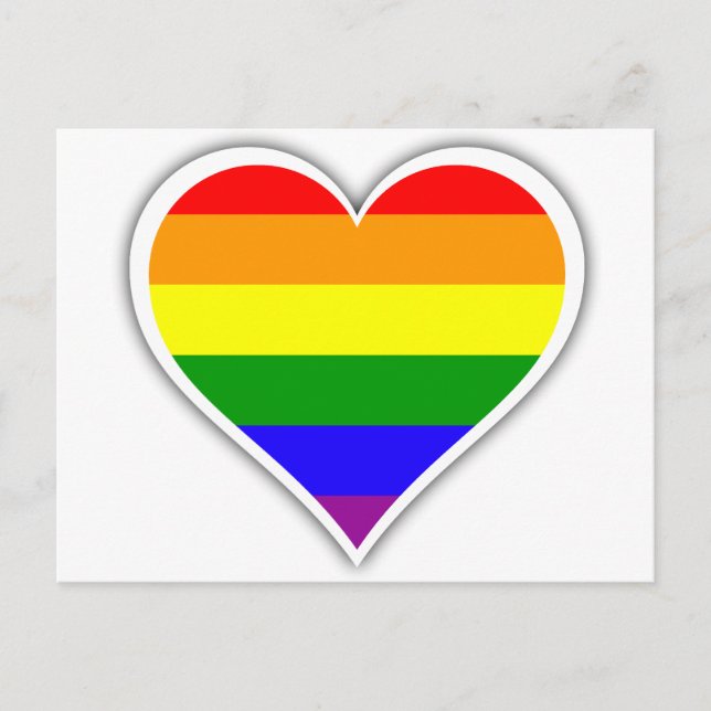 Gay pride rainbow heart postcard (Front)